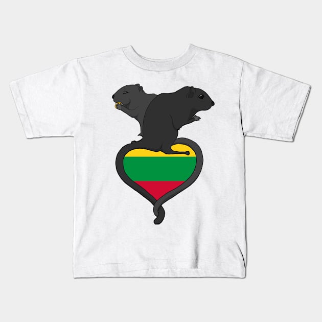 Gerbil Lithuania (dark) Kids T-Shirt by RampArt